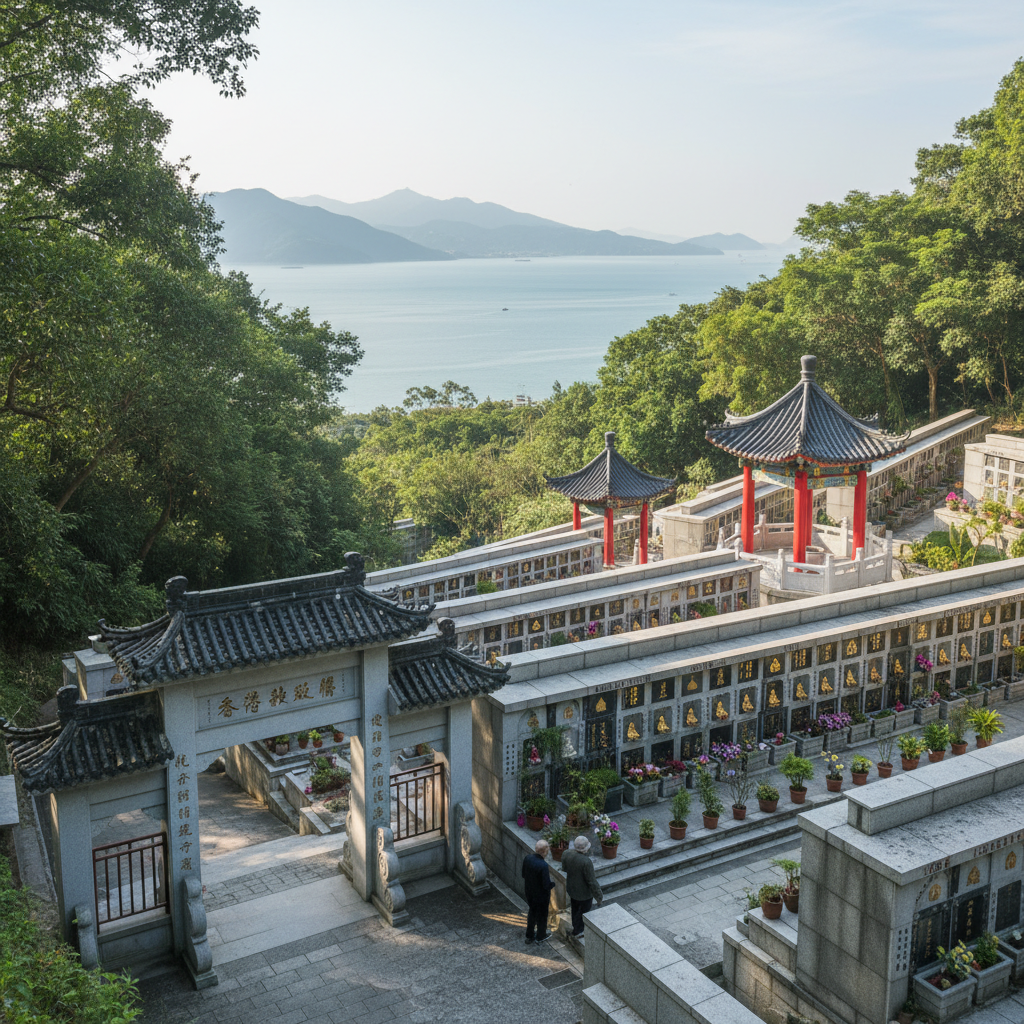 Buddhist cemetery setting in Hong Kong
